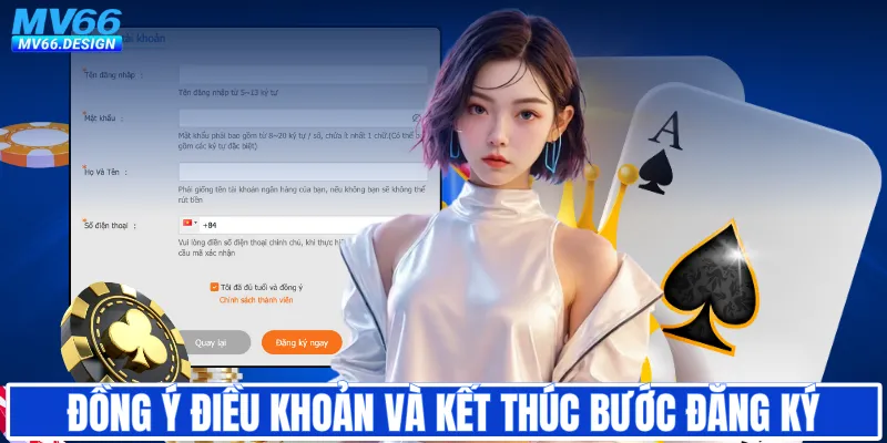 Đồng ý điều khoản và kết thúc bước đăng ký tài khoản