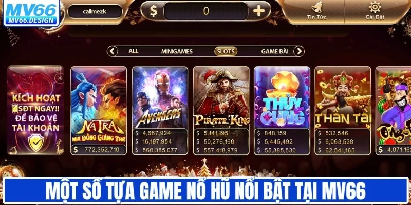 Một số tựa game nổ hũ nổi bật tại MV66